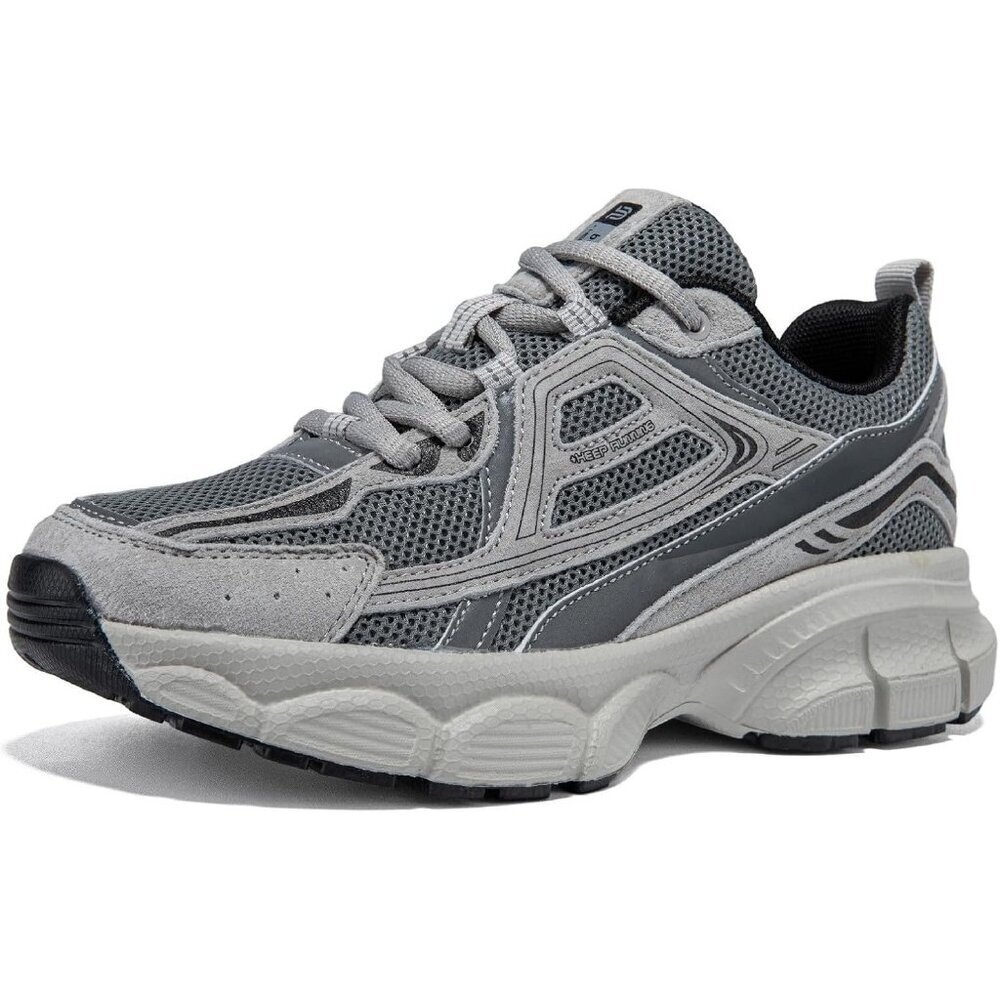 Women's Dark Grey Chunky Fashion Sneakers Mesh Breathable Casual Sports Shoes